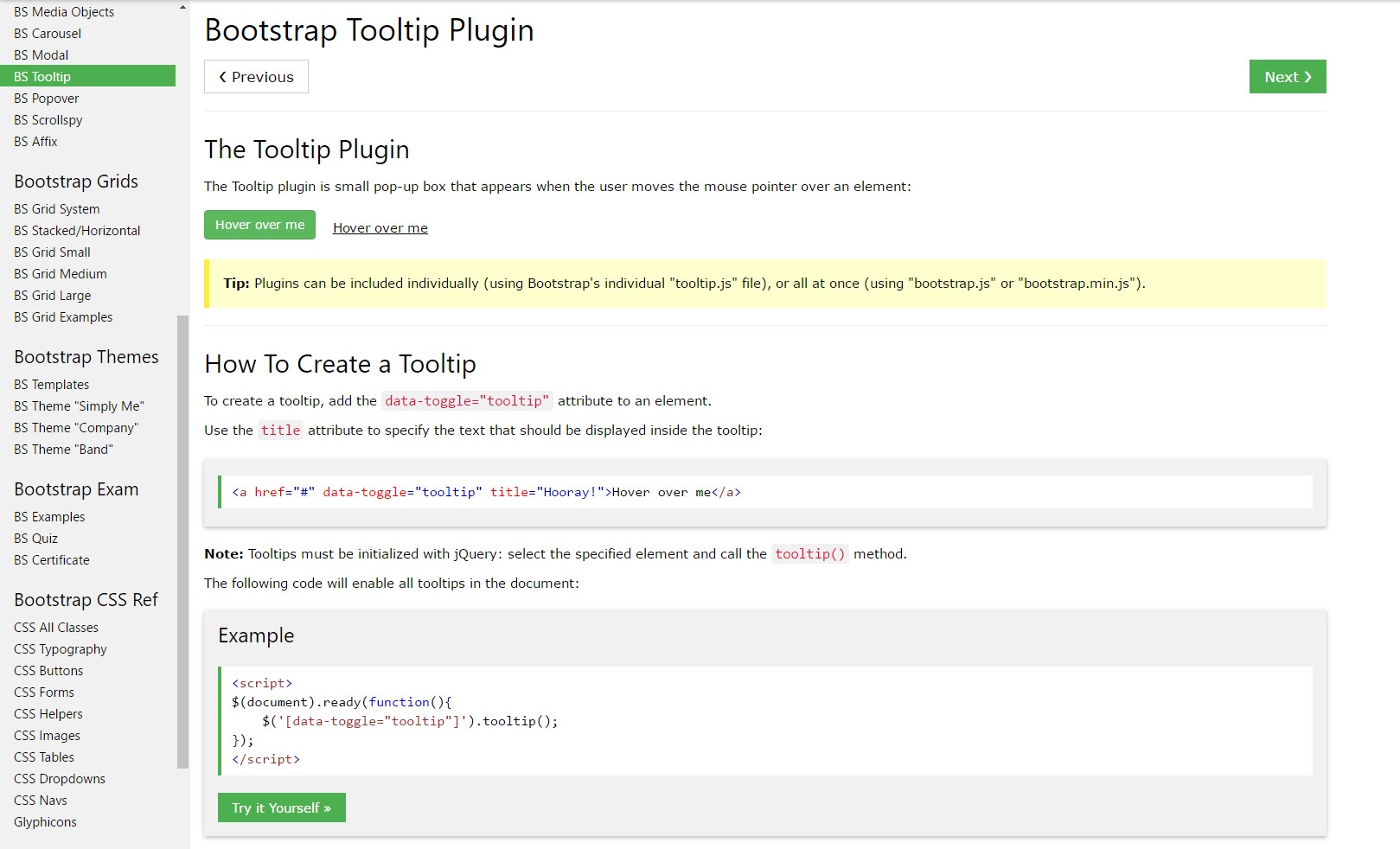 Bootstrap Tooltips tutorial