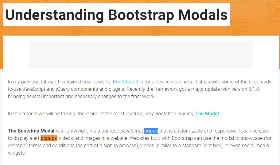  Yet another useful  information  regarding Bootstrap Modal Popup